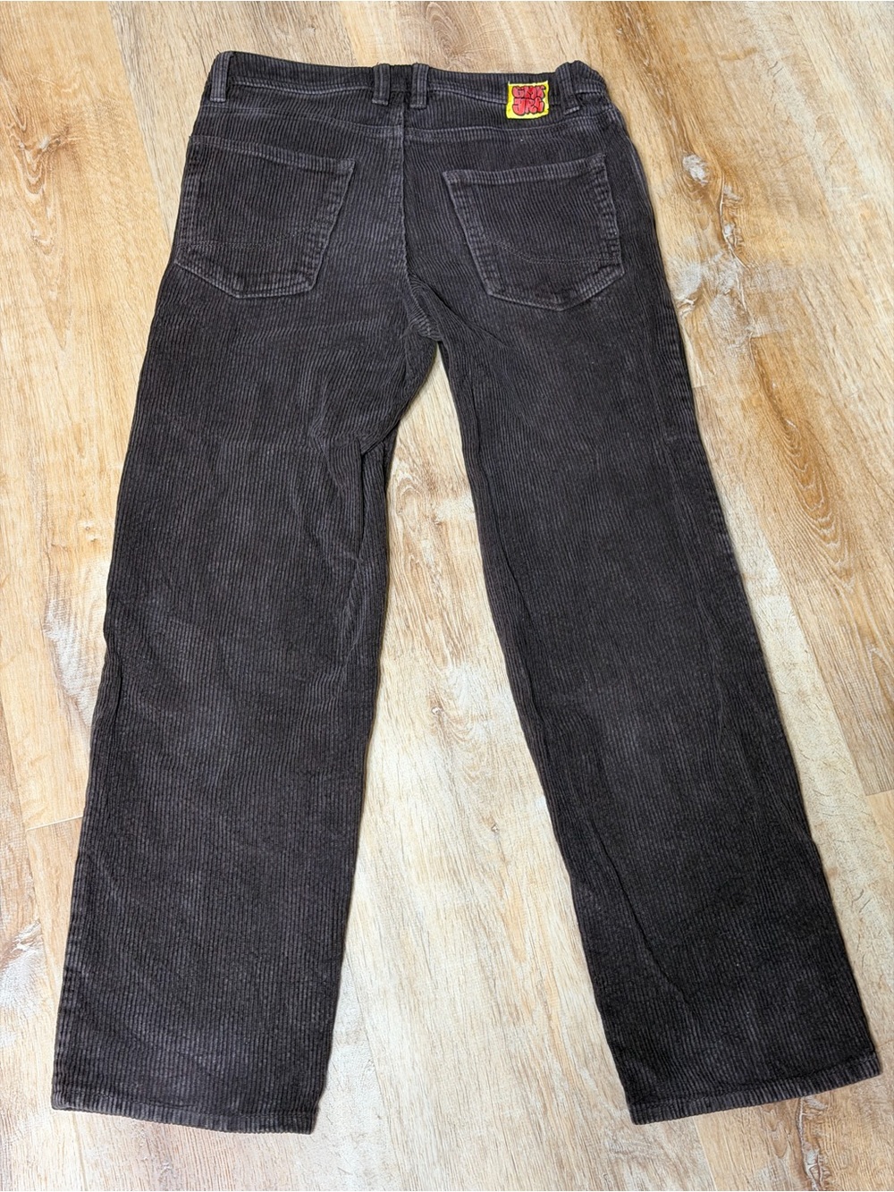 Gymbro Brown Corduroy Pants Size 27 Wide Leg 100% Cotton Y2K Skater Unisex - Picture 3 of 15